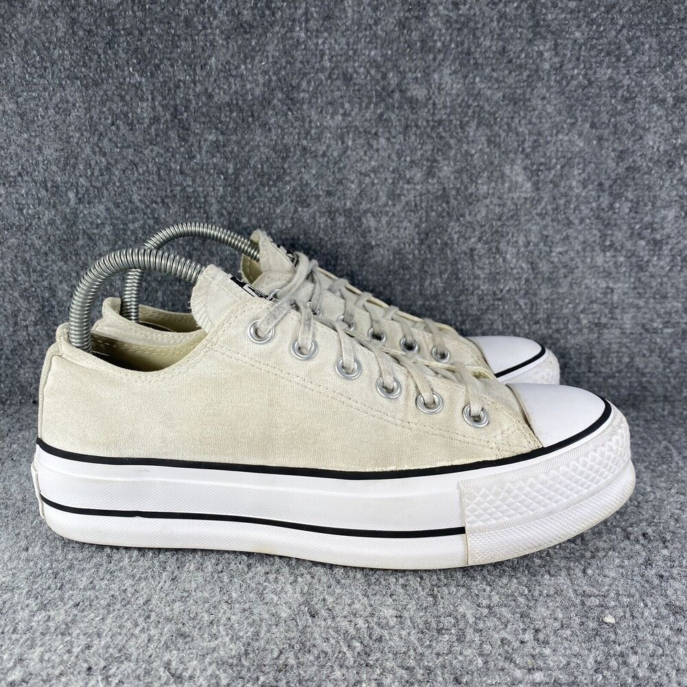 Converse Chuck Taylor All Star Platform Womens 8 Shoes White Thrashed Sneakers - Picture 1 of 11